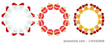 Christmas tree decorations. Round frame. Template for your creativity 134392666