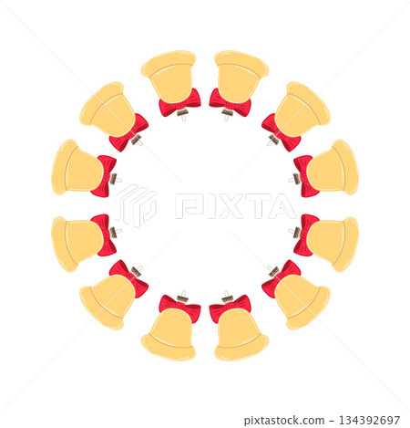 Christmas tree decorations. Round frame. Template for your creativity Christmas tree decorations. Round frame. Template for your creativity 134392697