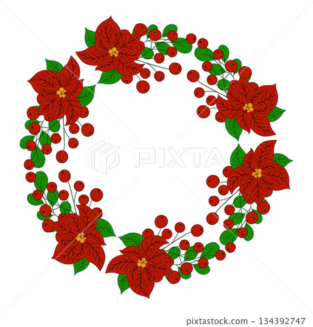 Christmas tree decorations. Round frame. Template for your creativity Christmas tree decorations. Round frame. Template for your creativity 134392747