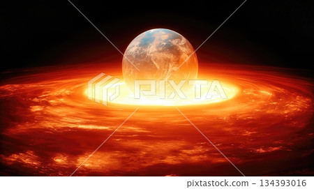 Visual Representation of the Earths Mantle With Vibrant Effects Depicting Intense Heat and Energy Visual Representation of the Earths Mantle With Vibrant Effects Depicting Intense Heat and Energy 134393016