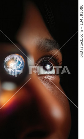 Earths Beauty Reflected in a Persons Eyes, Showing Surreal Connection to Nature Earths Beauty Reflected in a Persons Eyes, Showing Surreal Connection to Nature 134393080