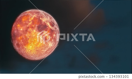 Saturated Colors of the Sturgeon Moon Illuminating the Sky at Night Saturated Colors of the Sturgeon Moon Illuminating the Sky at Night 134393101