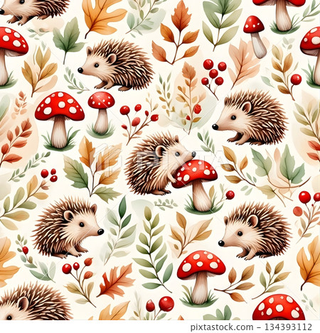 Happy Hedgehog Pattern Happy Hedgehog Pattern 134393112