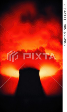Powerful Explosion With Saturated Colors Showcasing a Fiery Cloud in an Intense Scene Powerful Explosion With Saturated Colors Showcasing a Fiery Cloud in an Intense Scene 134393196