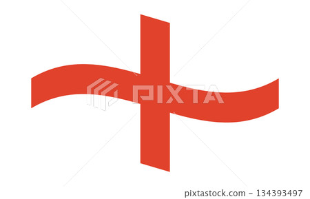National England waving flag isolated. 134393497