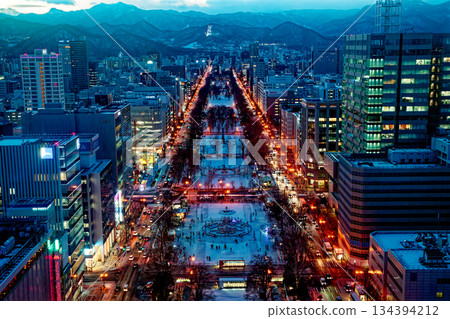 Night view from Sapporo TV Tower Night view from Sapporo TV Tower 134394212