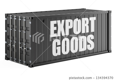 Export Goods concept with shipping container. 3D rendering Export Goods concept with shipping container. 3D rendering 134394370