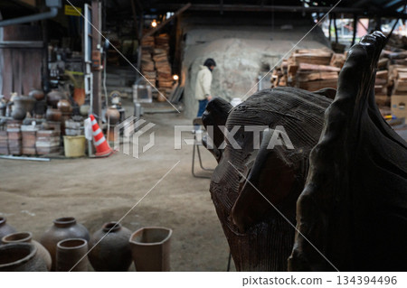 Photographing the only remaining climbing kiln in Shigaraki, a pottery town in Koka City, Shiga Prefecture 134394496