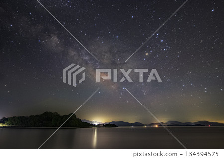 Spring starry scenery: The rising Milky Way and Scorpio 134394575
