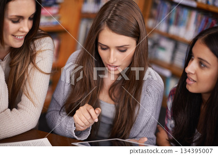 University, school and women in library on tablet for online research, studying and group project. Education, college academy and female students on digital tech for knowledge, internet and learning University, school and women in library on tablet for online research, studying and group project. Education, college academy and female students on digital tech for knowledge, internet and learning 134395007