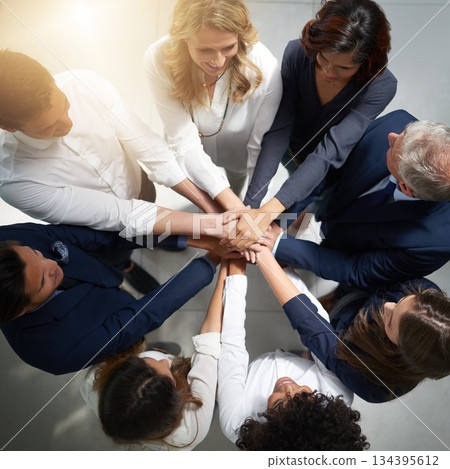 Hands together, support and business people in team with top view, solidarity and trust with professional community. Diversity, collaboration and corporate group in meeting with goals and commitment Hands together, support and business people in team with top view, solidarity and trust with professional community. Diversity, collaboration and corporate group in meeting with goals and commitment 134395612