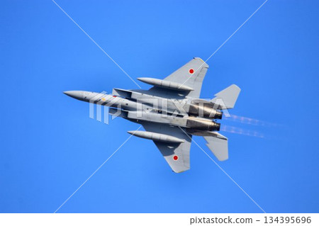 F-15J 在百里空軍基地上空機動，後橫幅完全打開。 134395696