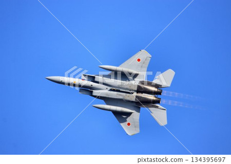 F-15J 在百里空軍基地上空機動，後橫幅完全打開。 134395697