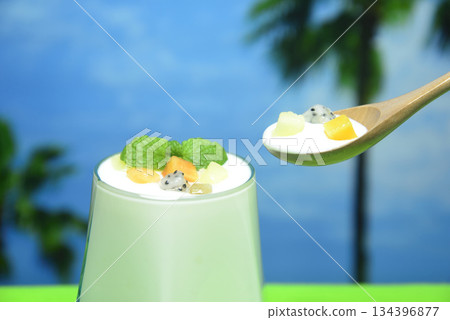 yogurt and diced mix yogurt and diced mix 134396877