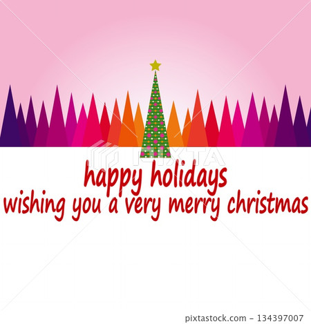 Happy Holidays Happy Holidays Christmas Tree Gradient 134397007