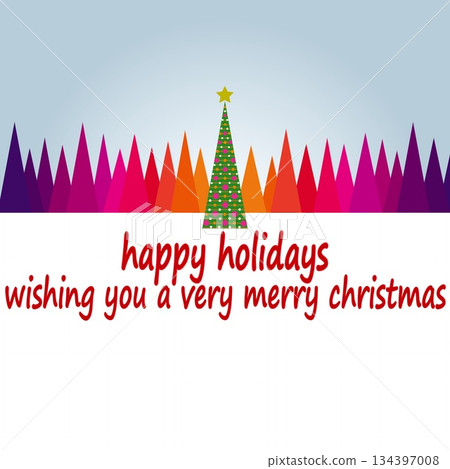 Happy Holidays Happy Holidays Christmas Tree Gradient 134397008