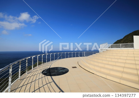 A distant view of Mt. Kaimon seen from Cape Sata Observatory (Minami Osumi Town, Kagoshima Prefecture, Japan) 134397277