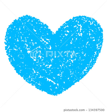 Crayon material hand-drawn heart illustration 134397500