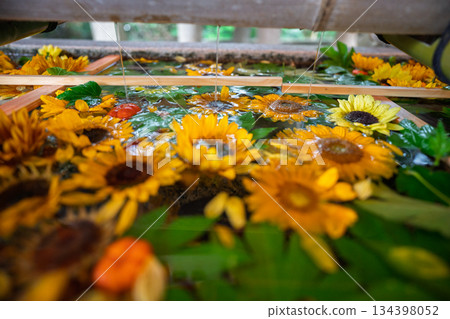 京都府八幡市岩清水八幡宮的花水噴泉照片 134398052