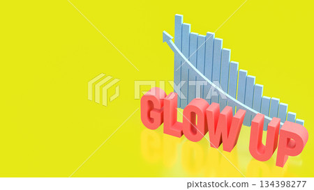 Motivational Glow Up Progress Concept 3d render. Motivational Glow Up Progress Concept 3d render. 134398277