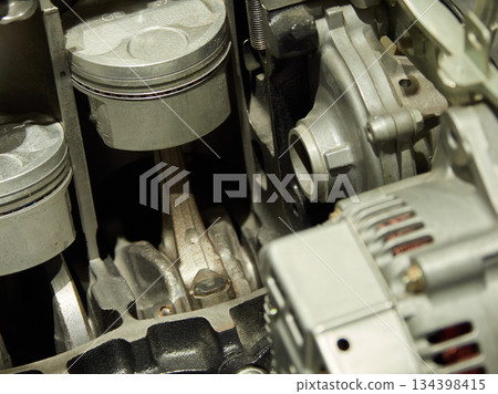 Car engine structure display Car engine structure display 134398415