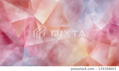 Colorful abstract background featuring soft pastel tones of pink, blue, and cream in a blended geometric design 134398603