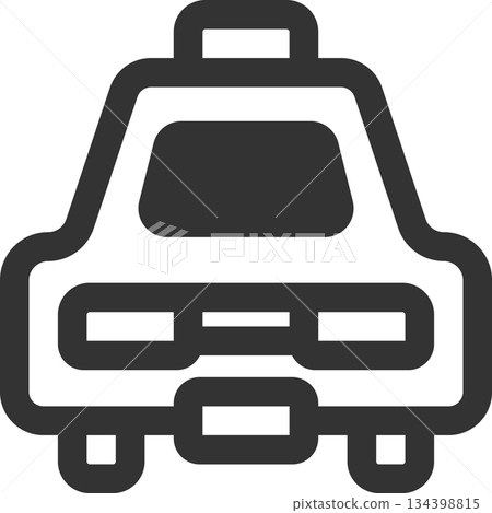Public transportation taxi icon (simple, line drawing, monochrome) 134398815