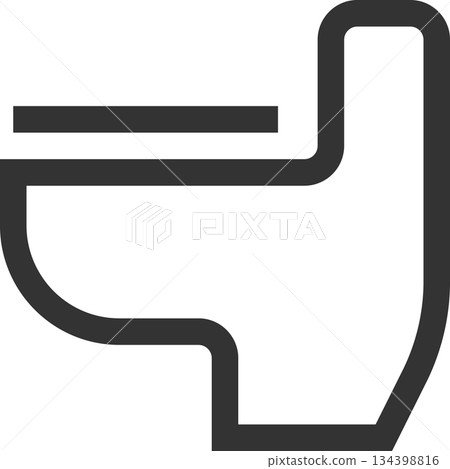 Toilet, restroom, icon (simple, line drawing, monochrome) 134398816