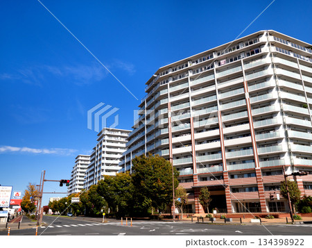 High-rise apartment buildings in a residential area, Saitama Prefecture 134398922