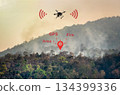 Wildfire drones is detect and send coordinate to firefighter team. 134399336