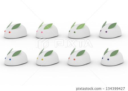 Snow rabbit illustration, 8 color variations, winter/Japanese motif (transparent) Snow rabbit illustration, 8 color variations, winter/Japanese motif (transparent) 134399427