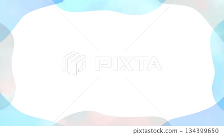 Watercolor-style cool frame with soft shapes Watercolor-style cool frame with soft shapes 134399650