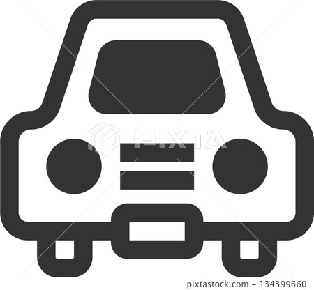 Travel car icon (simple, line drawing, monochrome) 134399660