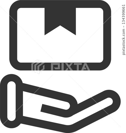 Luggage, mail, postal icon (simple, line drawing, monochrome) 134399661