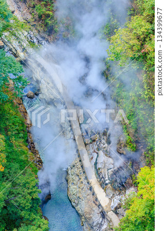 秋田縣湯澤市大矢峽初秋景色 134399677