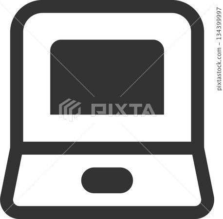 電腦筆記型電腦圖示（簡潔線條畫，單色） 134399997