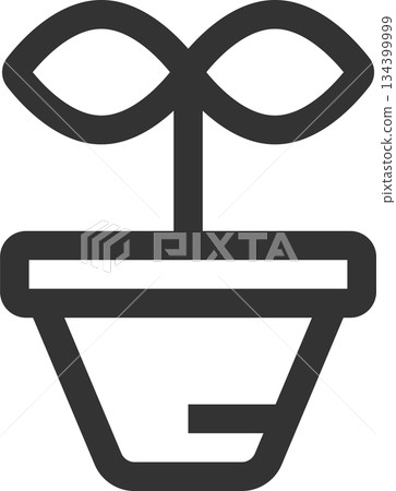 植物、室內裝飾、草地、花卉、圖示(簡約線條畫,單色) 植物、室內裝飾、草地、花卉、圖示(簡約線條畫,單色) 134399999