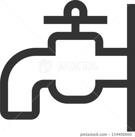 水龍頭圖示(簡潔線條畫,單色) 水龍頭圖示(簡潔線條畫,單色) 134400000