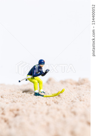 Mini Skier Figure with Copy Space Mini Skier Figure with Copy Space 134400052