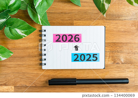 From 2026 to 2025: Yearly changes and plans written in a notebook From 2026 to 2025: Yearly changes and plans written in a notebook 134400069