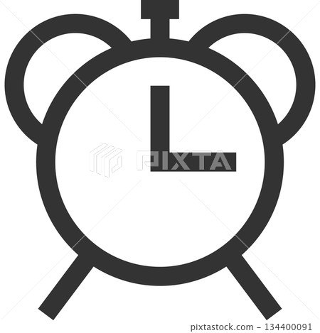 鬧鐘、時鐘、時間圖示（簡約線條畫，單色） 134400091
