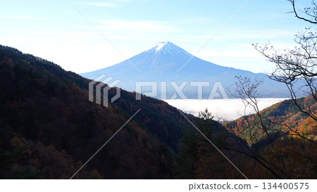 Mount Fuji in the early morning as seen from the Fujimibashi Observatory Mount Fuji in the early morning as seen from the Fujimibashi Observatory 134400575
