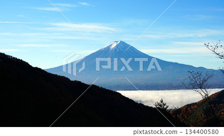 清晨從富士見橋展望台看到的富士山 134400580