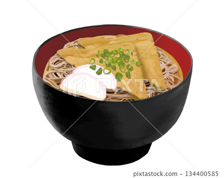 Kitsune soba (black and red bowl) 134400585