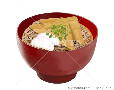 Kitsune soba (red bowl) Kitsune soba (red bowl) 134400586