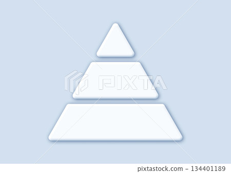 三層三維金字塔形狀 134401189