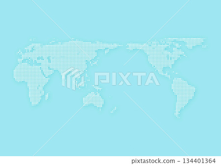 像素化世界地圖和淺藍色背景 像素化世界地圖和淺藍色背景 134401364