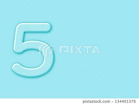 Number 5 on a light blue background 134401378