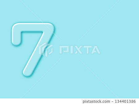 Number 7 on a light blue background 134401386