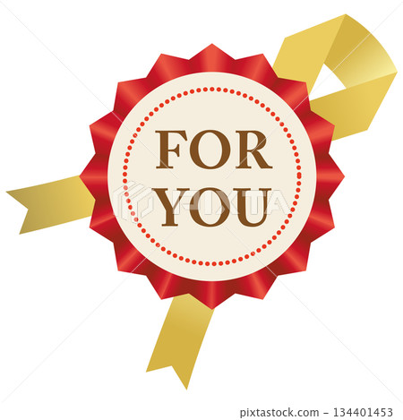 插圖為“FOR YOU”字樣和絲帶。 134401453